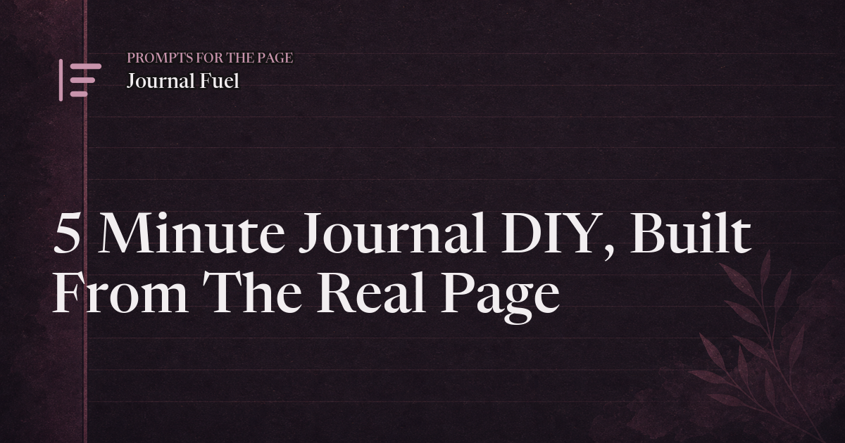 5 Minute Journal DIY, Built From The Real Page