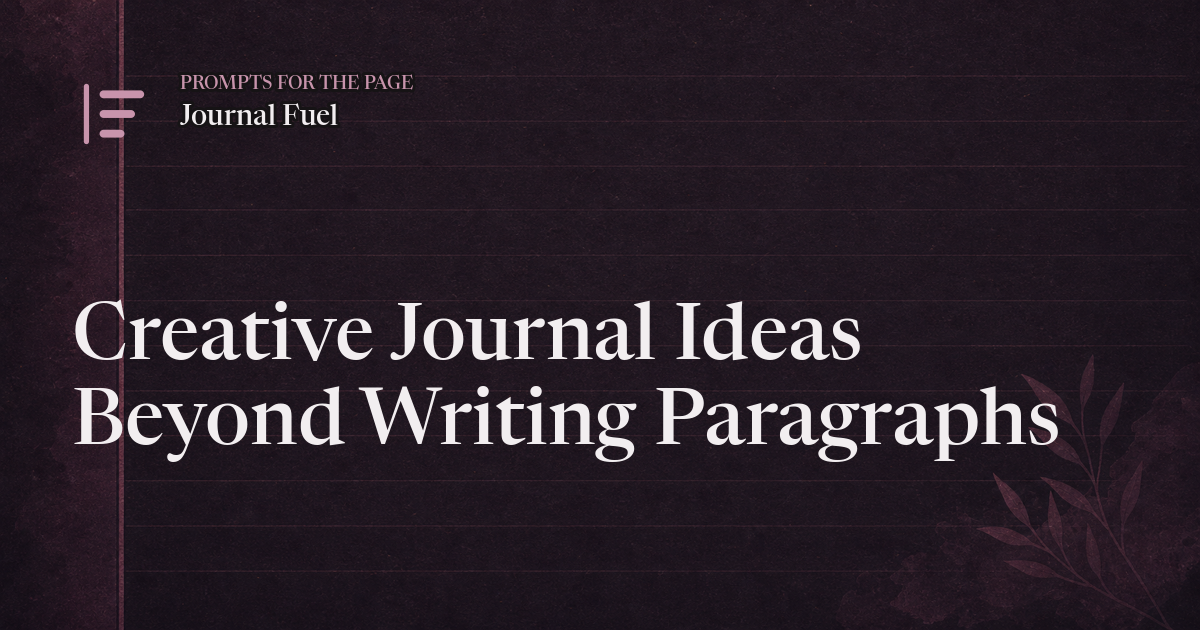 Creative Journal Ideas Beyond Writing Paragraphs