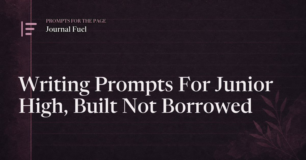 Writing Prompts For Junior High, Built Not Borrowed